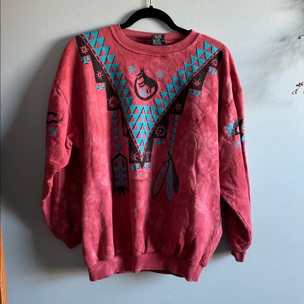 Tribal Pattern Red Sweater